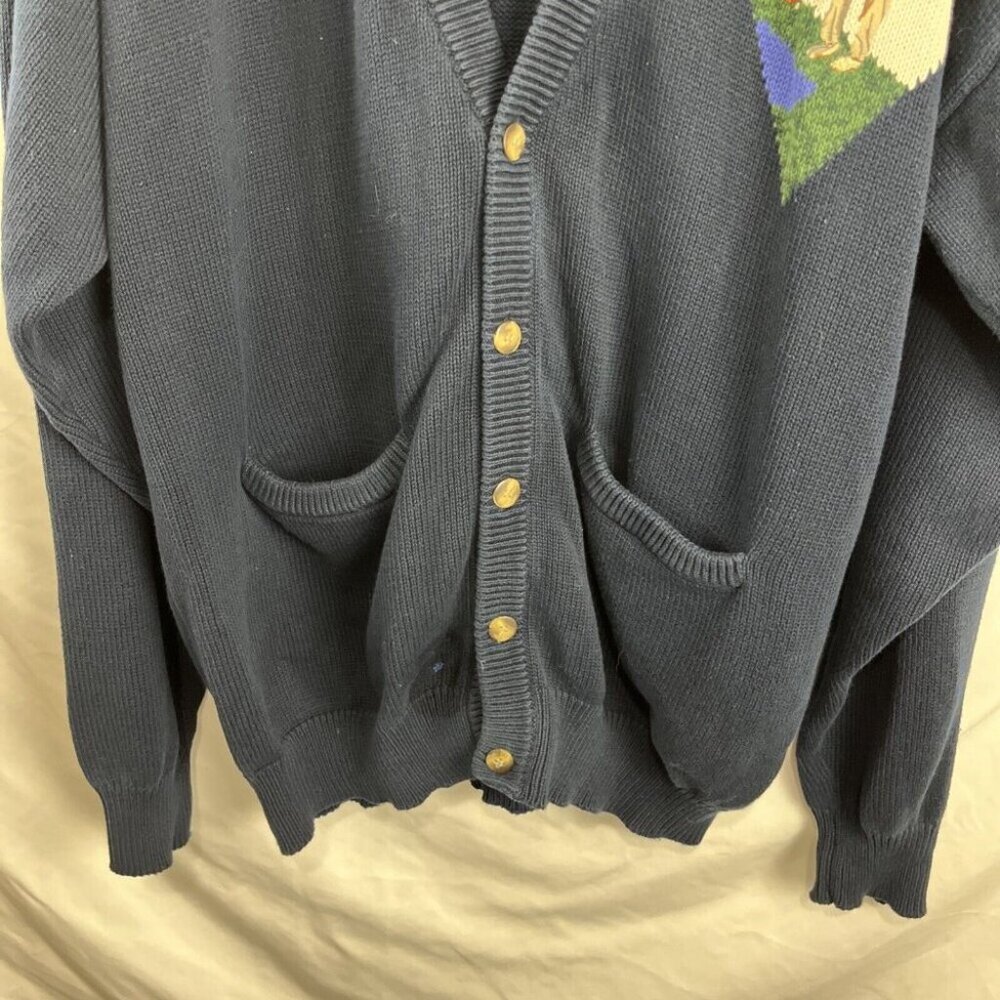 Modango Vintage 90s Cotton Golf Cardigan Sweater Mens Size XL - Picture 4 of 10